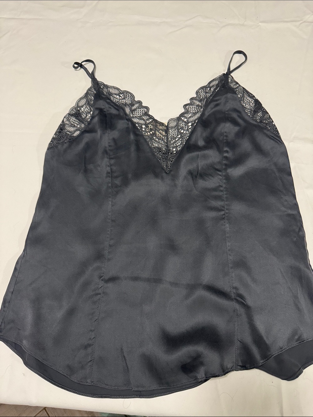 NWT Intimately free people Black Lace-Trim Satin Camisole - Unbranded SIZE L